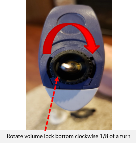Rotate the bottom clockwise 1/8th of a turn