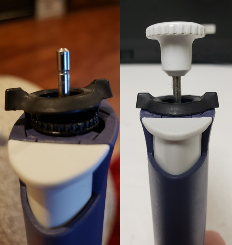 Loose vs seated Pipet-Lite volume lock