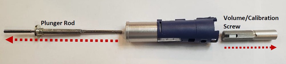 plunger rod and volume screw