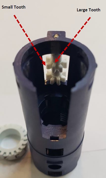 small tooth vs large tooth on the Pipet-Lite Counter Assembly
