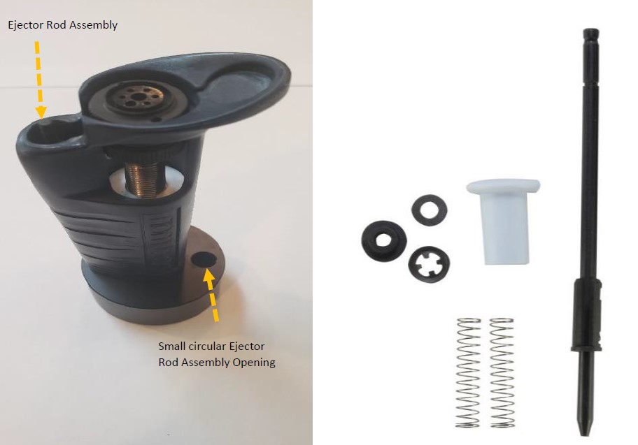 ejector rod assembly setup and Pipetman Push Rod Ejector Assembly kit
