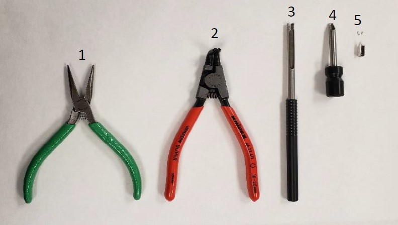Required tools for Pipet-Lite XLS push rod ejector assembly maintenance