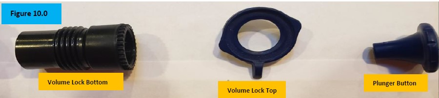Figure 10.0. Disassembled volume lock after removal of Pipet-Lite XLS Push Rod Ejector