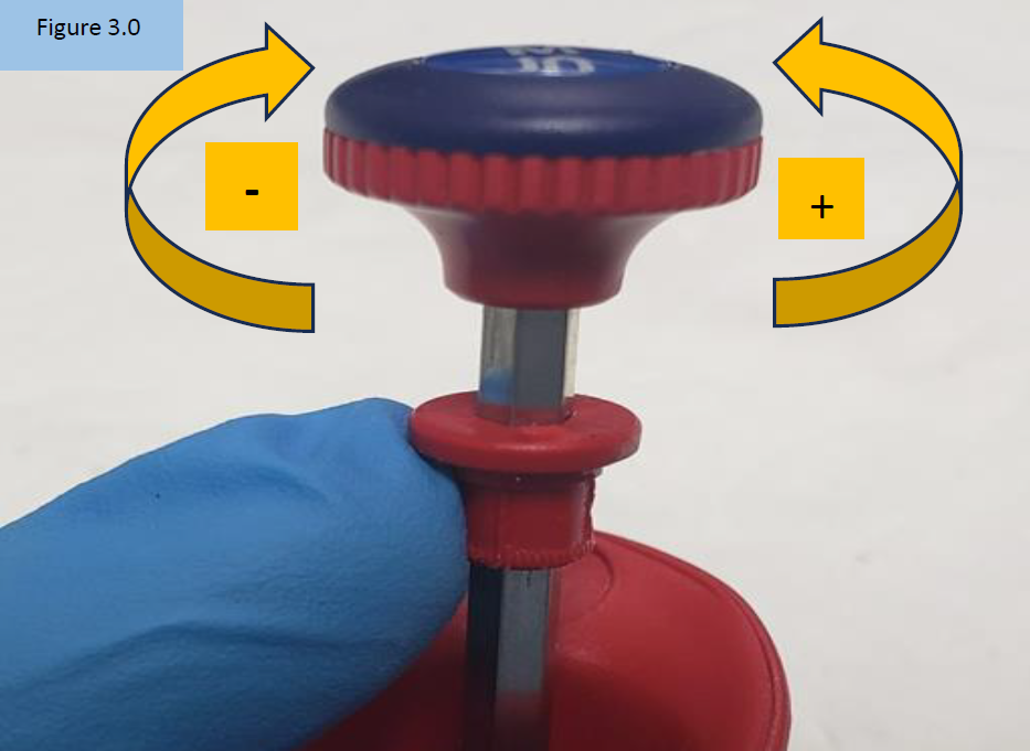 Microman calibration adjustment knob turning