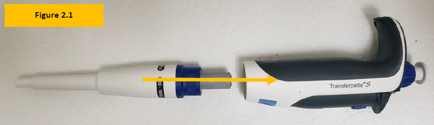 Attaching Transferpette S lower part to handle