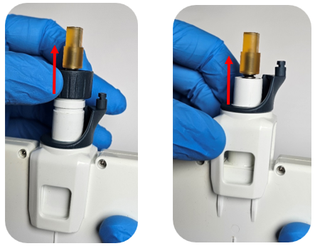 Removing the connector nut and ejector interface.